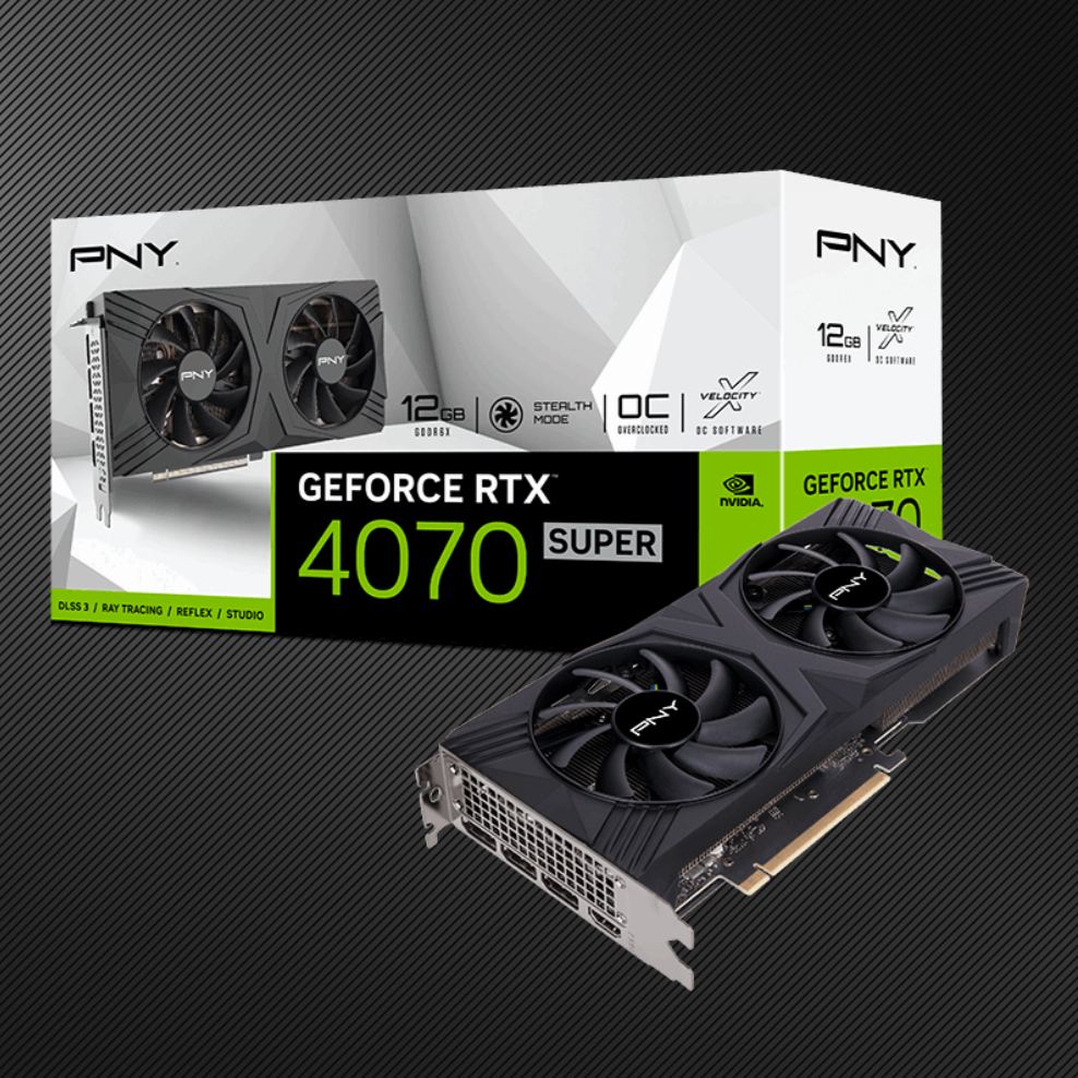 PNY GeForce RTX™ 4070 SUPER 12GB VERTO™ Overclocked Dual Fan DLSS 3