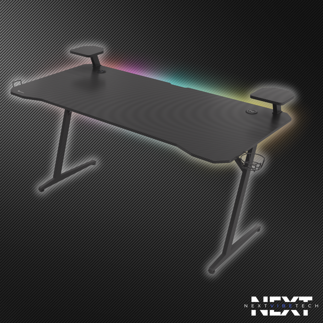 Genesis Holm 510 RGB Gaming Desk with Wireless Charger & USB Hub