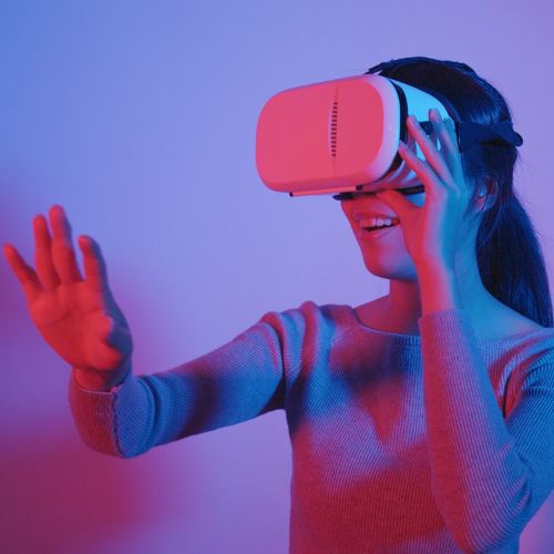 a person is wearing a virtual reality (VR) headset